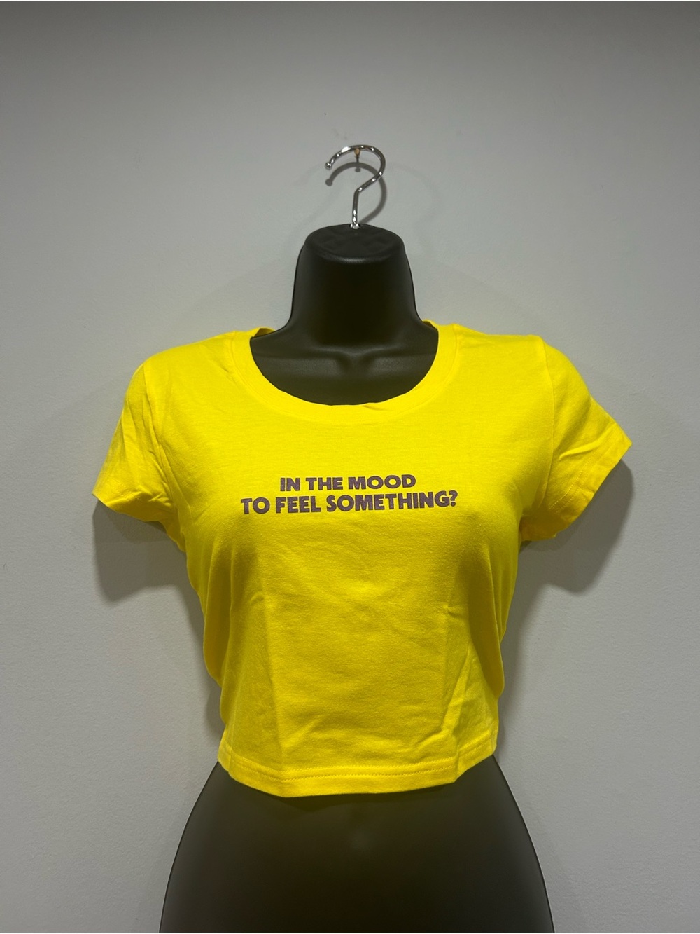 Yellow Graphic Crop Tee